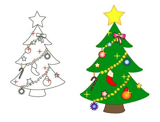 Újévi kártya a kezével: hogyan kell rajzolni egy karácsonyfát